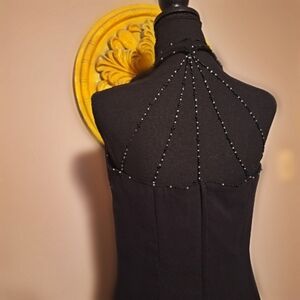 Modern Maids black Romantic beaded formal evening gown cocktail dress size 8